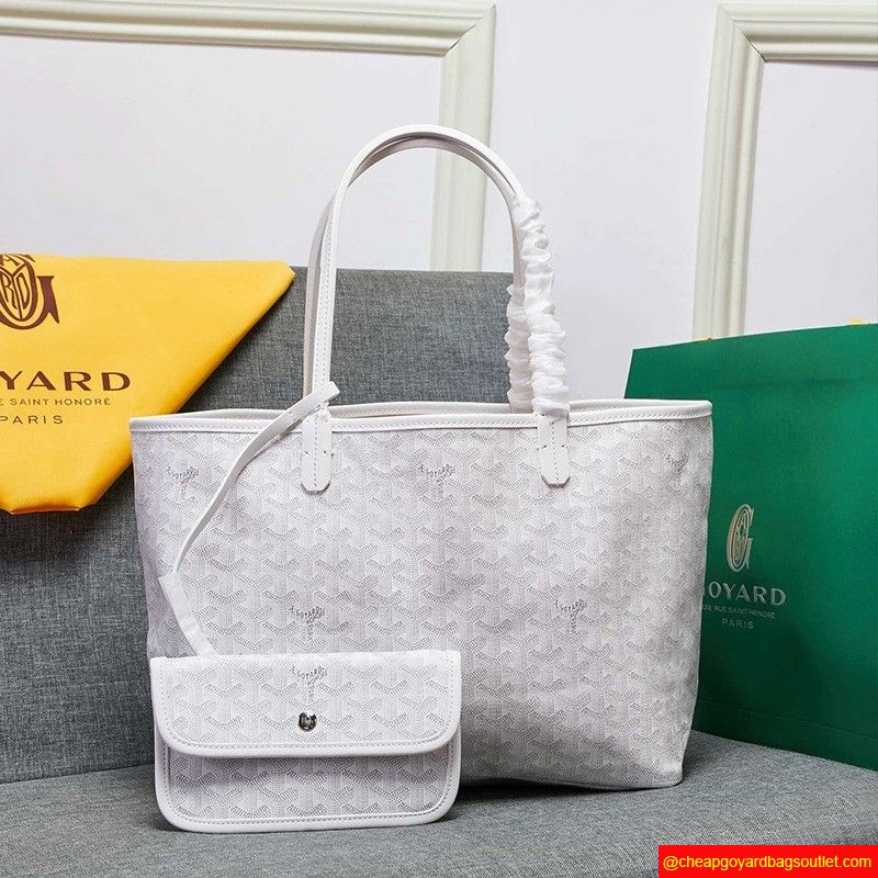 Goyard Goyardine Saint Louis Canvas Tote White