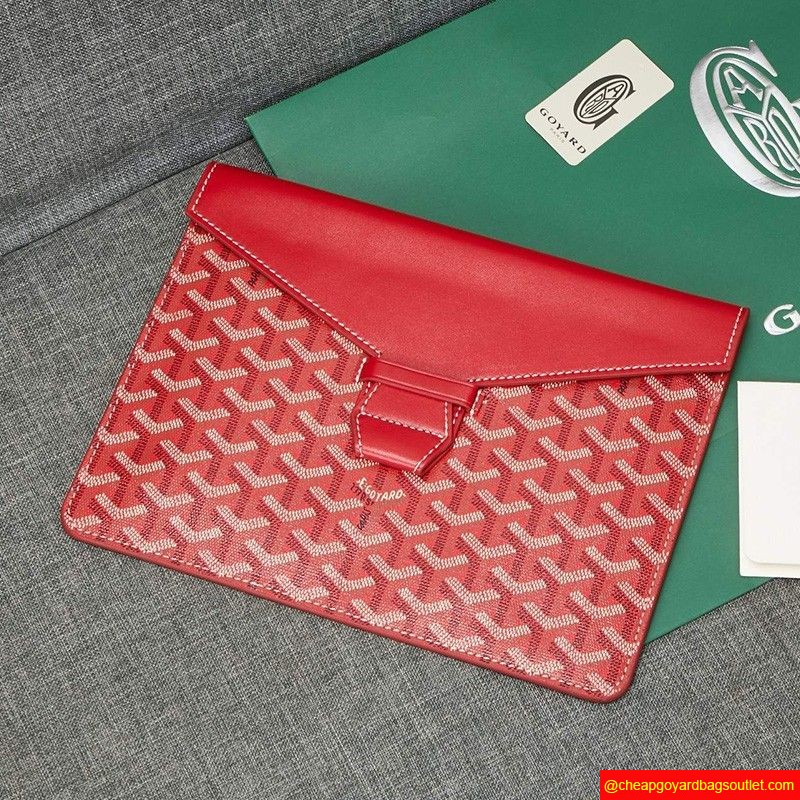 Goyard Goyardine Envelope Clutch Red