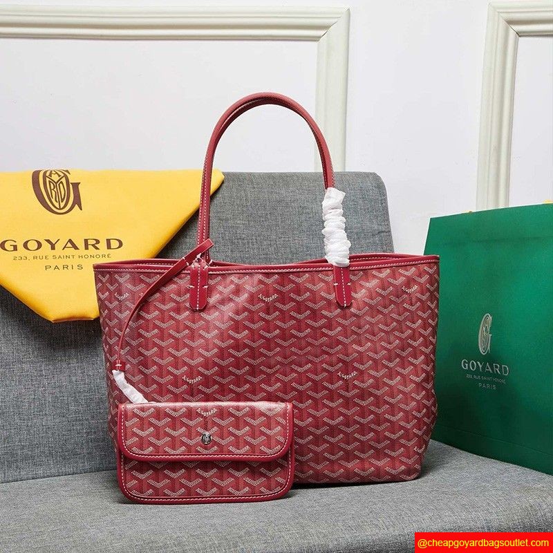 Goyard Goyardine Saint Louis Canvas Tote Red