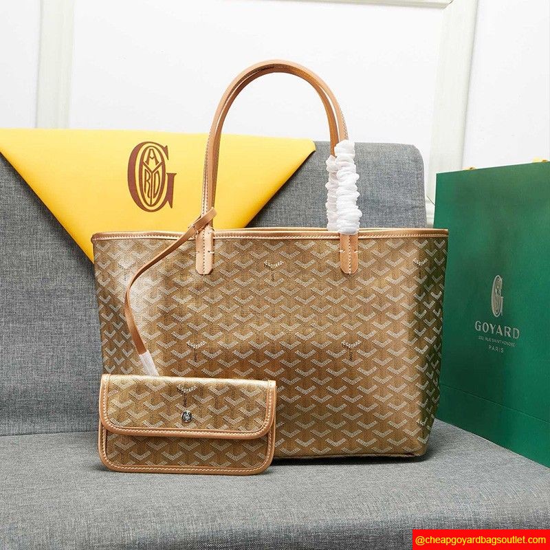 Goyard Goyardine Saint Louis Canvas Tote Gold