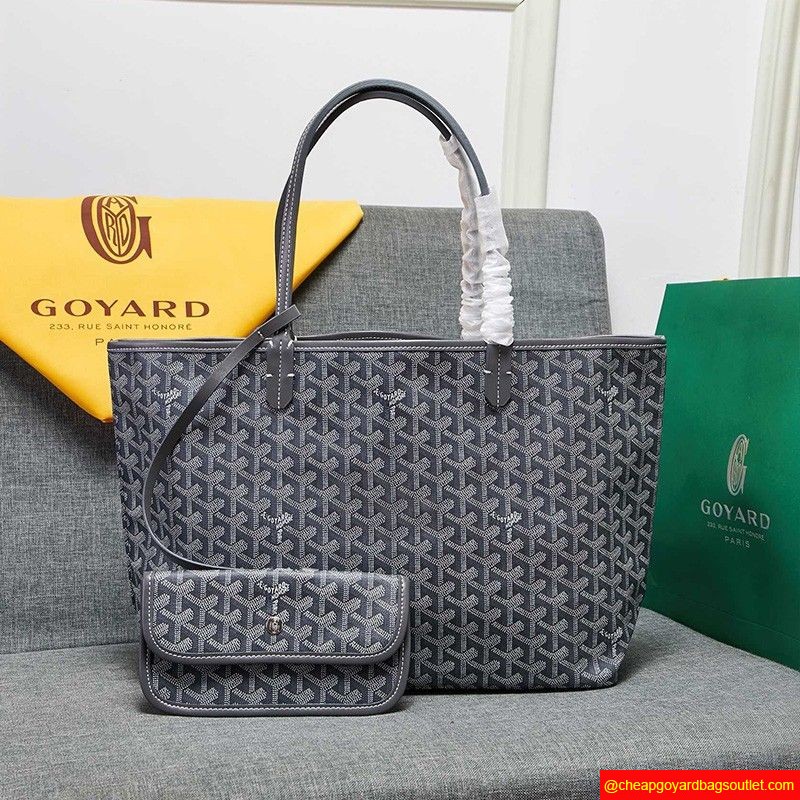 Goyard Goyardine Saint Louis Canvas Tote Grey