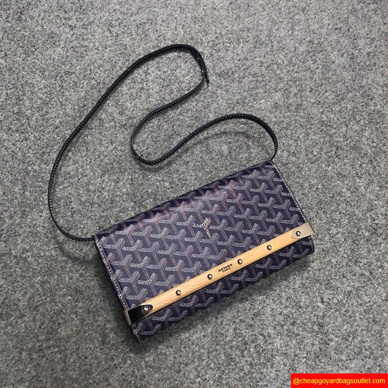 Goyard Goyardine Monte Carlo Bois Clutch Navy Blue