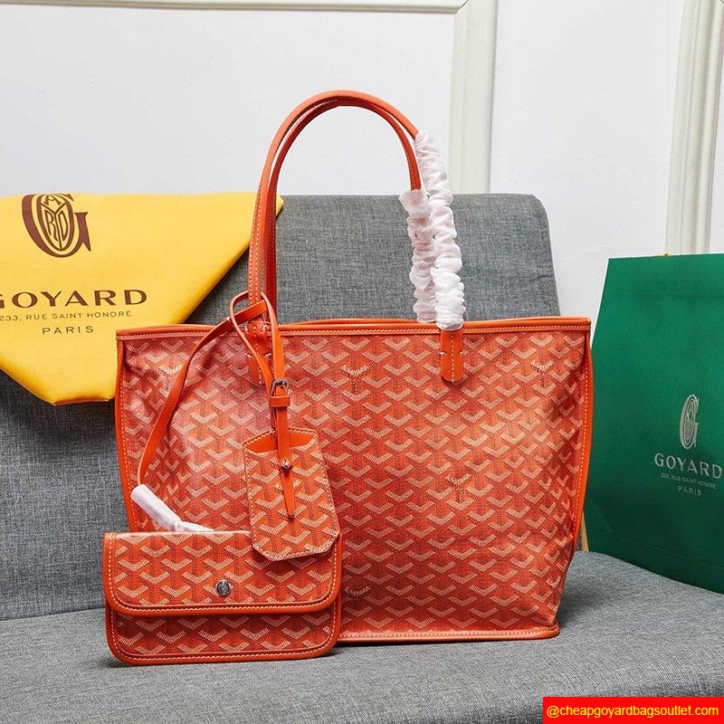 Goyard Goyardine Saint Louis Calfskin Tote Orange