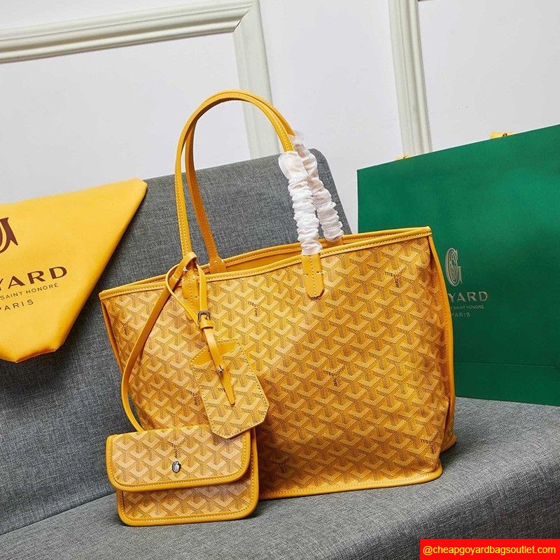 Goyard Goyardine Saint Louis Calfskin Tote Yellow