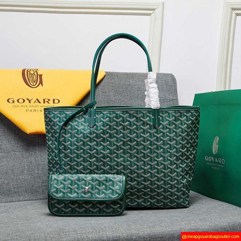 Goyard Goyardine Saint Louis Canvas Tote Green