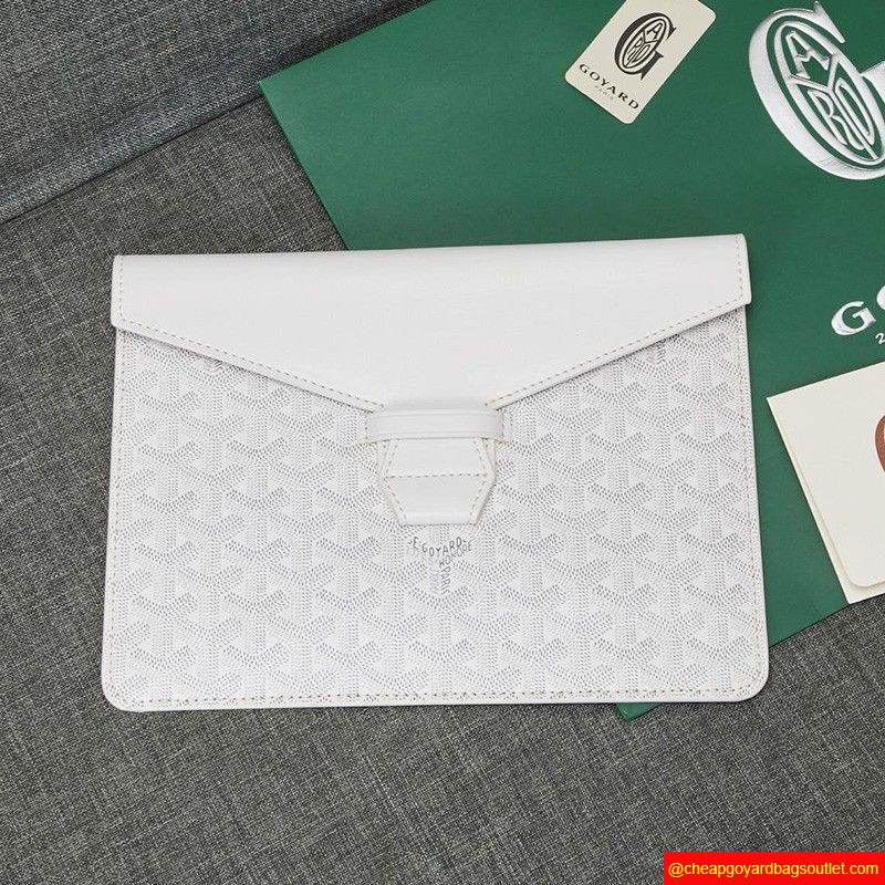 Goyard Goyardine Envelope Clutch White