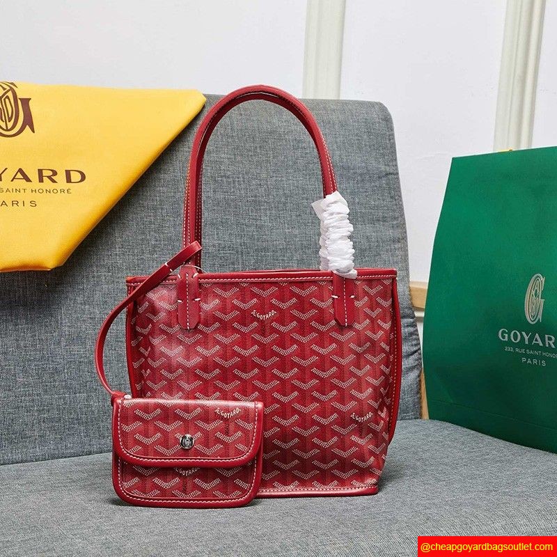 Goyard Goyardine Saint Louis Calfskin Mini Tote Red