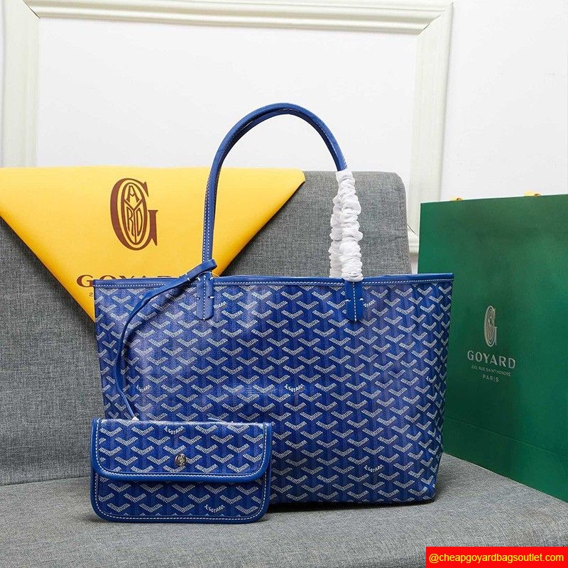 Goyard Goyardine Saint Louis Canvas Tote Blue