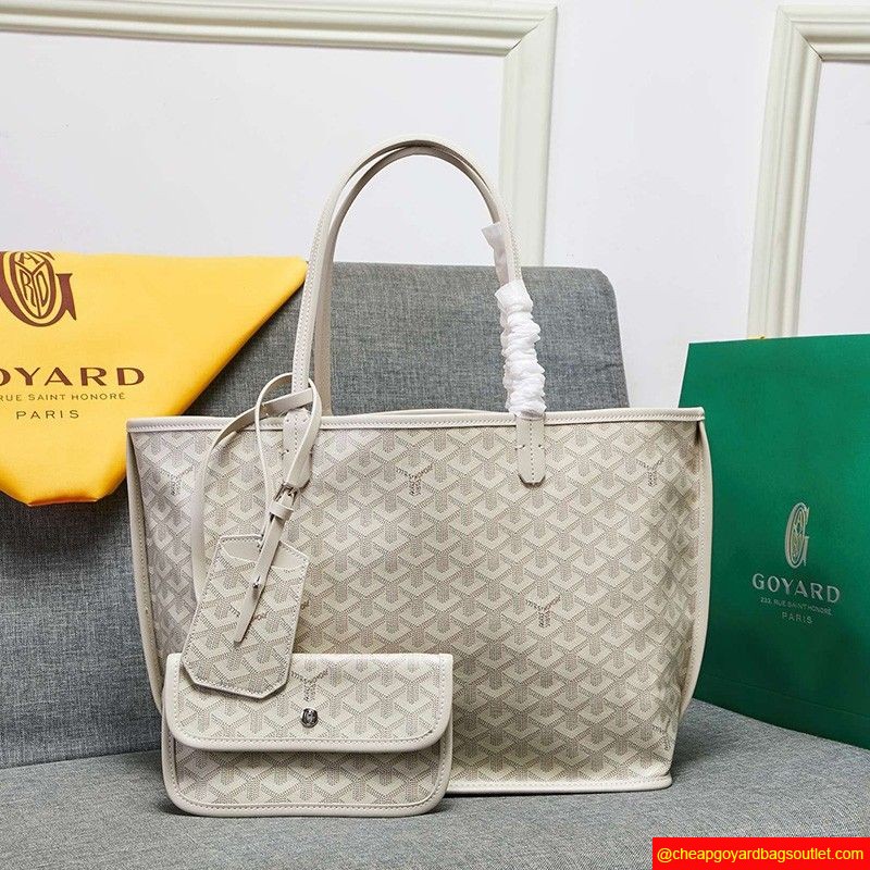 Goyard Goyardine Saint Louis Calfskin Tote Beige