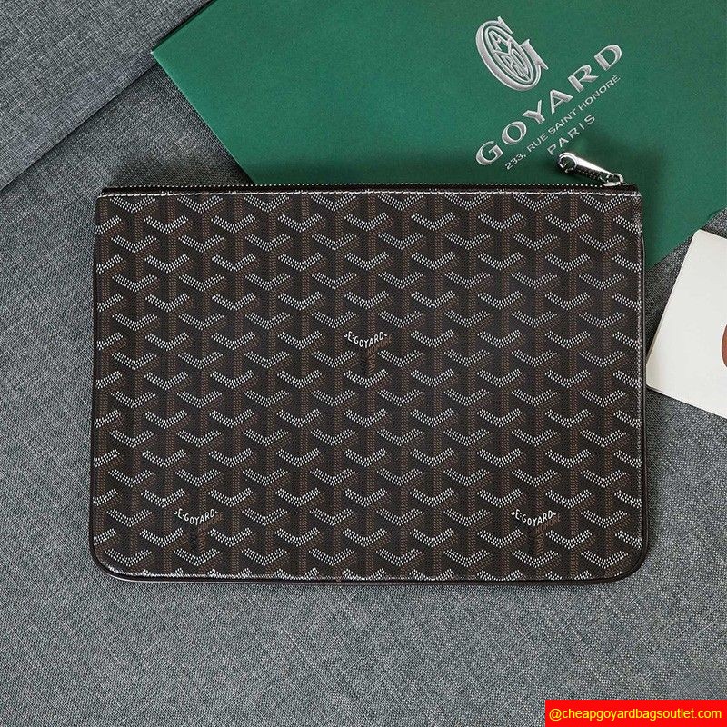 Goyard Goyardine Senat Clutch Coffee