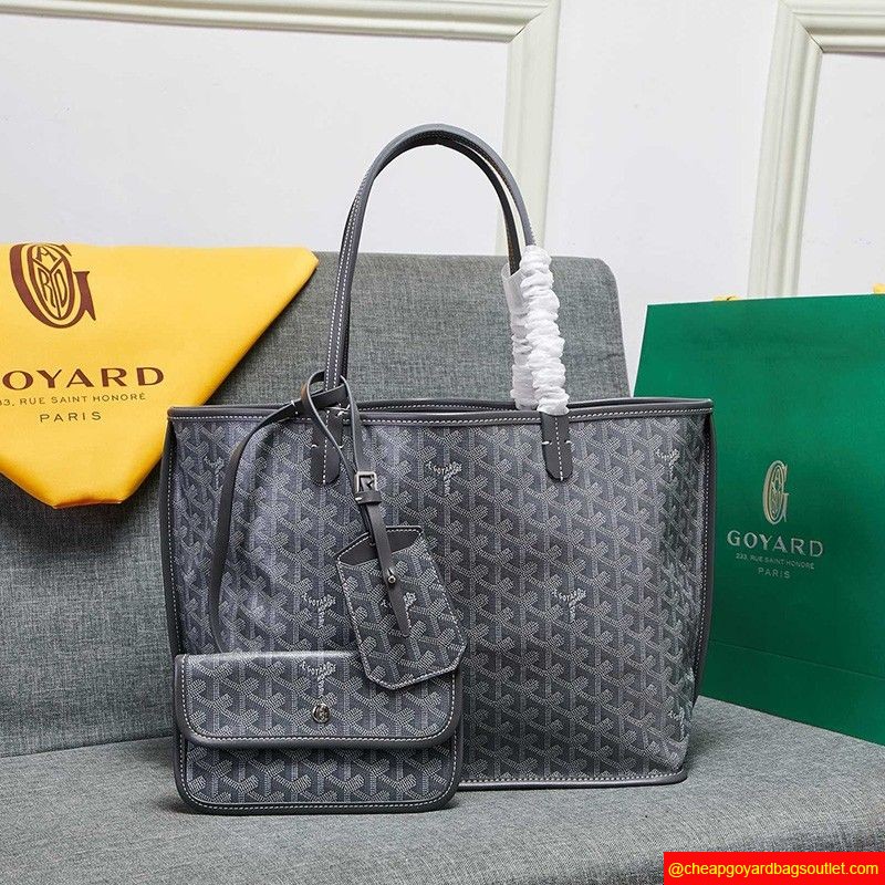 Goyard Goyardine Saint Louis Calfskin Tote Grey